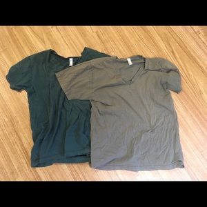 Two Men’s Small American Apparel V Neck T Shirts